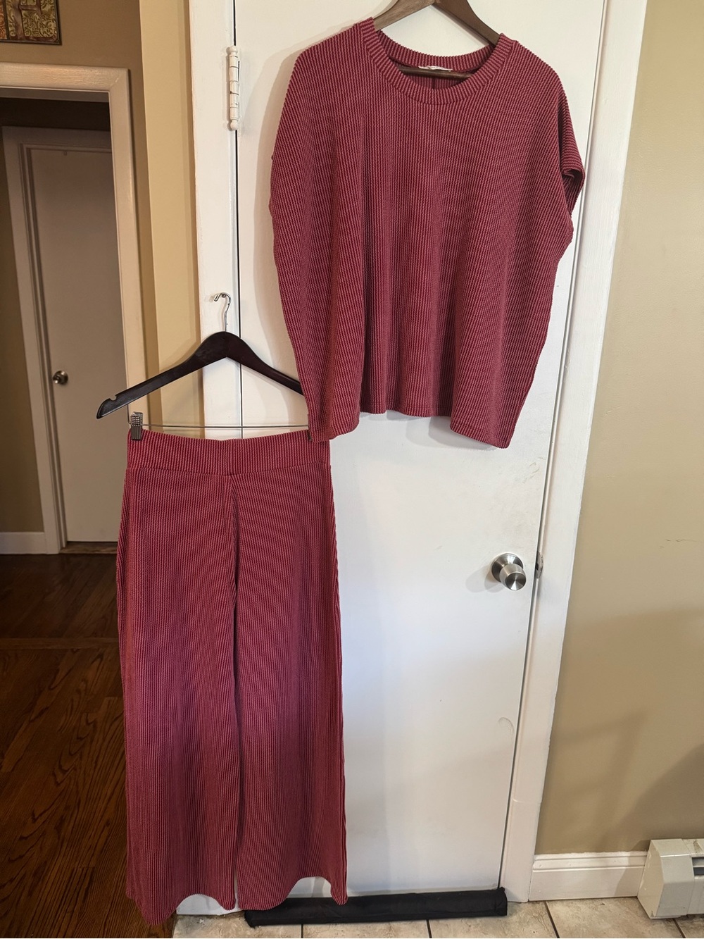 Zenana Ribbed Wide-Leg Knit Set